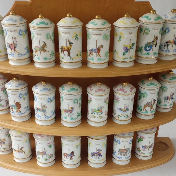 Lenox Accents Vintage 993 Lenox Carousel Spice Jars Rack Poshmark